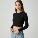 Cropped Manga Longa Slim – Básico