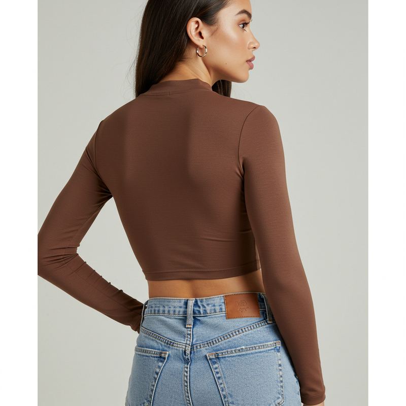 Cropped Manga Longa Slim – Básico