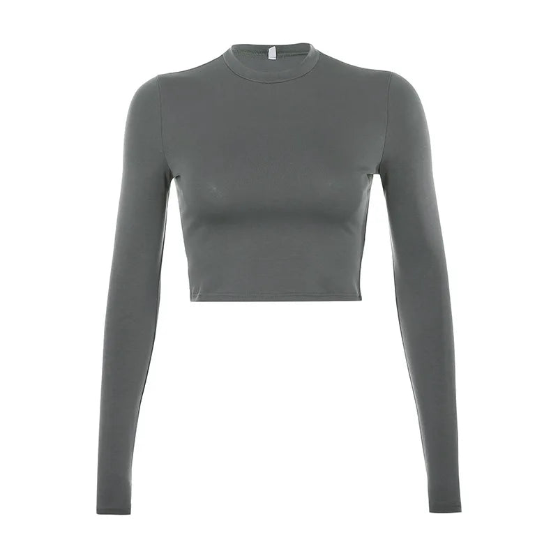 Cropped Manga Longa Slim – Básico
