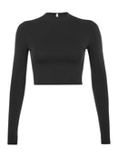 Cropped Manga Longa Slim – Básico