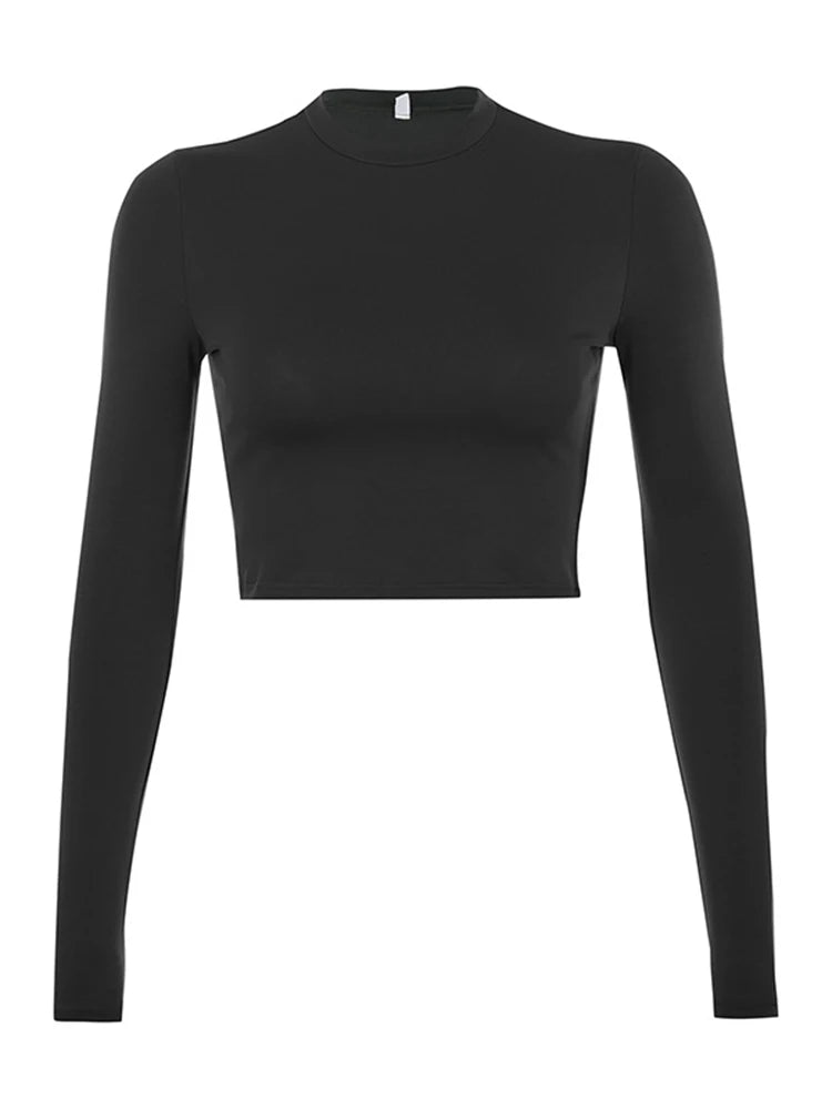 Cropped Manga Longa Slim – Básico