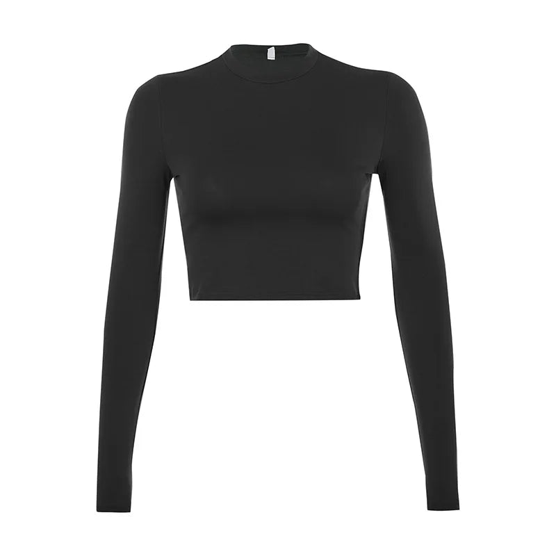 Cropped Manga Longa Slim – Básico